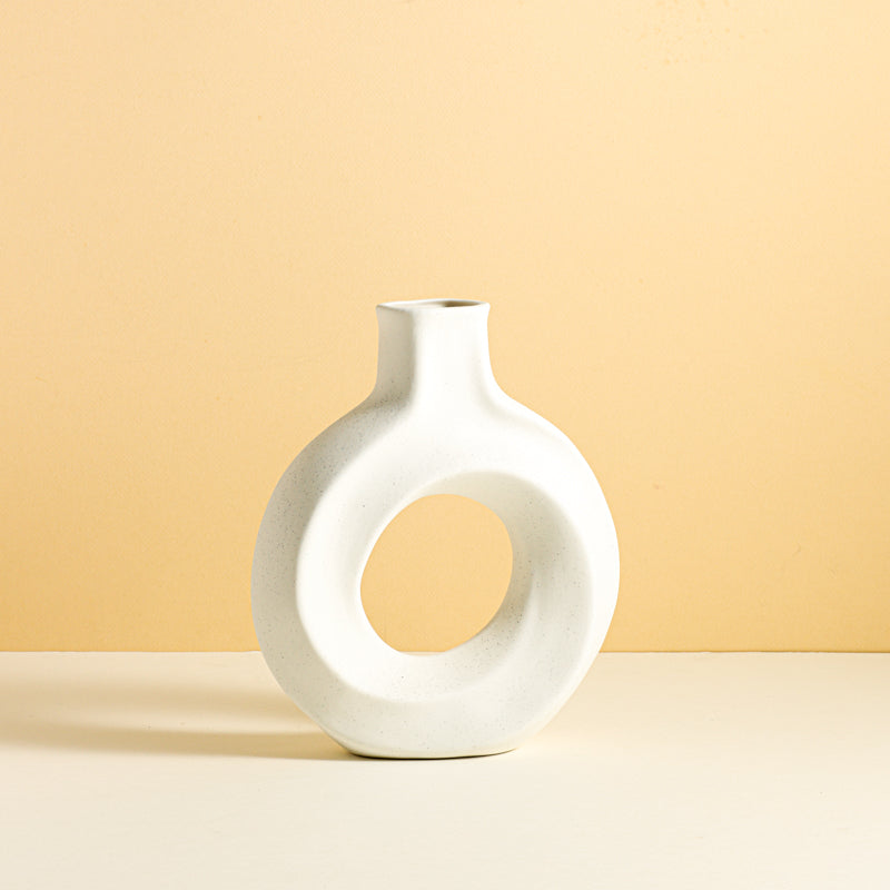 Circle White Vase